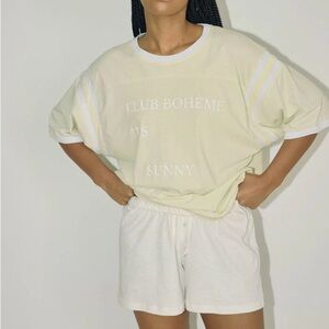 BOHÈME Club Bohéme Oversized Tee in Natural